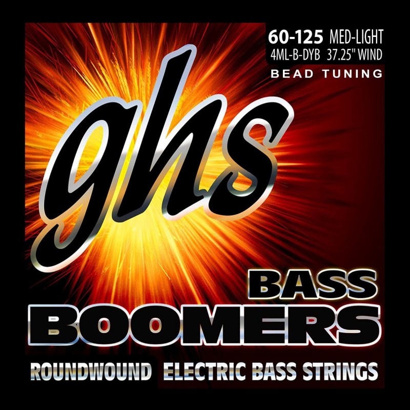GHS Bass Boomers - Bass String Set, 4-String, Medium Light, .060-.125, BEAD Tuning - 1 GHS Bass Boomers - Bass String Set, 4-String, Medium Light, .060-.125, BEAD Tuning - 1