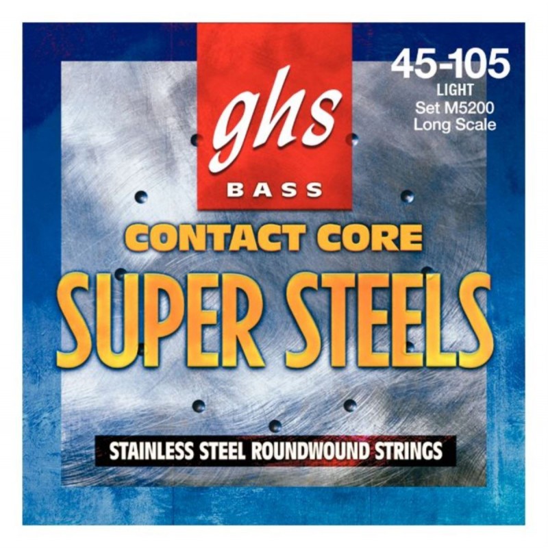 GHS Contact Core Super Steels - L5200 - Bass String Set, 4-String, Light, .040-.100 - 1 GHS Contact Core Super Steels - L5200 - Bass String Set, 4-String, Light, .040-.100 - 1