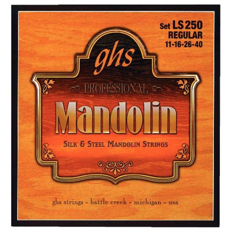 GHS Professional - LS250 - Mandolin String Set, Loop End, Silk and Steel, Regular, .011-.040 - 1 GHS Professional - LS250 - Mandolin String Set, Loop End, Silk and Steel, Regular, .011-.040 - 1
