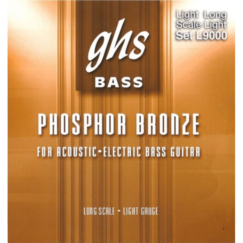 GHS Phosphor Bronze - L9000 - Acoustic-Electric Bass String Set, Light, .040-.096 - 1 GHS Phosphor Bronze - L9000 - Acoustic-Electric Bass String Set, Light, .040-.096 - 1