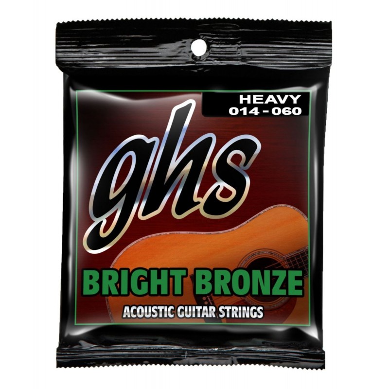 GHS Bright Bronze - BB50H - Acoustic Guitar String Set, 80/20 Bronze, Heavy, .014-.060 - 1 GHS Bright Bronze - BB50H - Acoustic Guitar String Set, 80/20 Bronze, Heavy, .014-.060 - 1