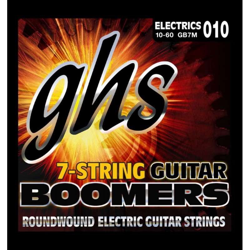 GHS Guitar Boomers - GB7M - Electric Guitar String Set, 7-String, Medium, .010-.060 - 1 GHS Guitar Boomers - GB7M - Electric Guitar String Set, 7-String, Medium, .010-.060 - 1