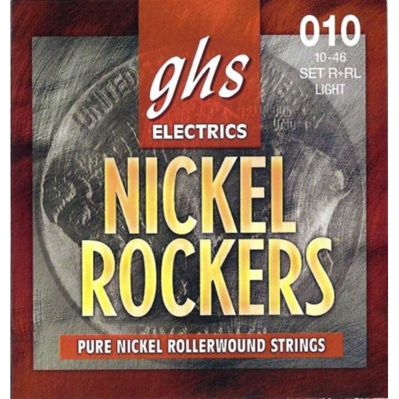 GHS Nickel Rockers - R+RL - Electric Guitar String Set, Light, .010-.046 - 1 GHS Nickel Rockers - R+RL - Electric Guitar String Set, Light, .010-.046 - 1