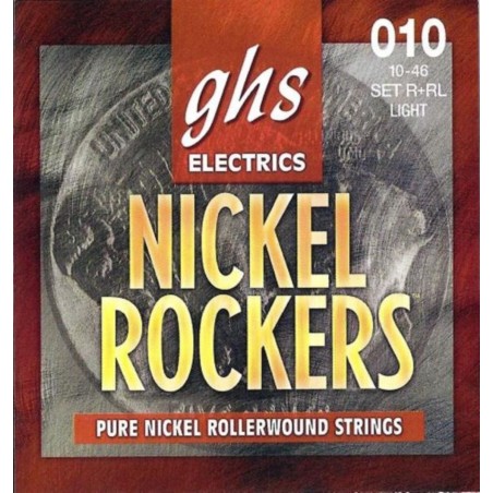 GHS Nickel Rockers - R+RL - Electric Guitar String Set, Light, .010-.046 - 1