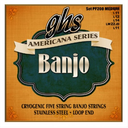 GHS Americana Series - PF200 - Banjo 5-String Set, Medium - 1