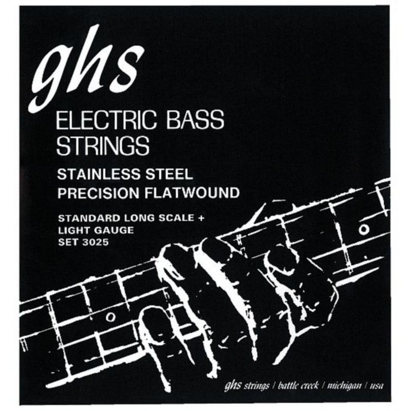 GHS Precision Flatwound - 3025 - Bass String Set, 4-String, Light, .045-.095 - 1 GHS Precision Flatwound - 3025 - Bass String Set, 4-String, Light, .045-.095 - 1