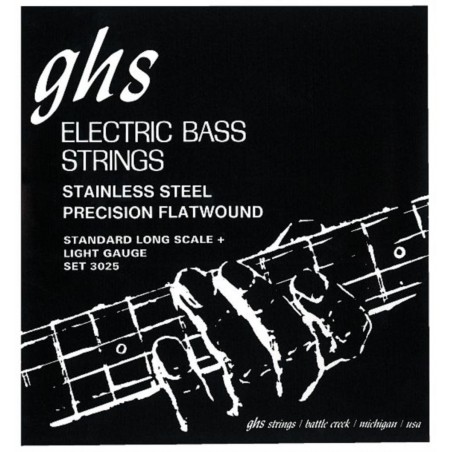 GHS Precision Flatwound - 3025 - Bass String Set, 4-String, Light, .045-.095 - 1