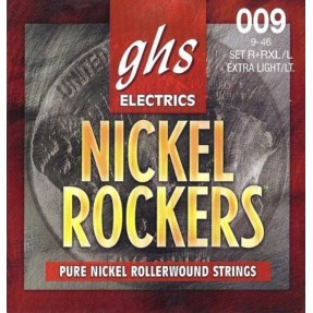 GHS Nickel Rockers - R+RXL/L - Electric Guitar String Set, Extra Light / Light, .009-.046 - 1