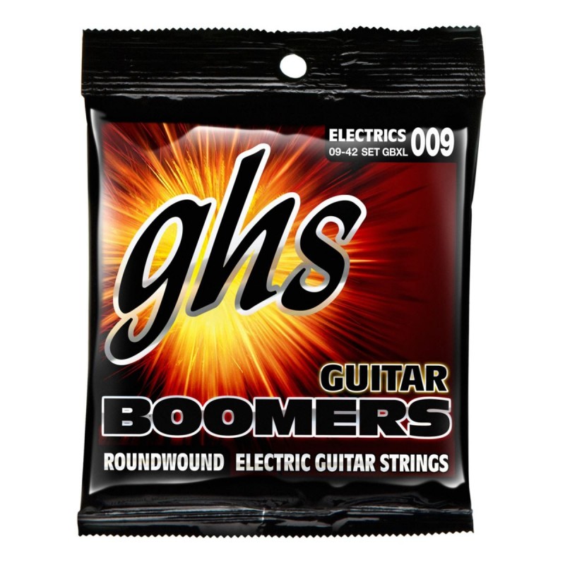 GHS Guitar Boomers - GBXL - Electric Guitar String Set, Extra Light, .009-.042 - 1 GHS Guitar Boomers - GBXL - Electric Guitar String Set, Extra Light, .009-.042 - 1