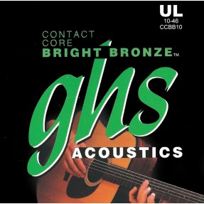 GHS Contact Core Bright Bronze - Acoustic Guitar String Set, Ultra Light, .010-.046 - 1
