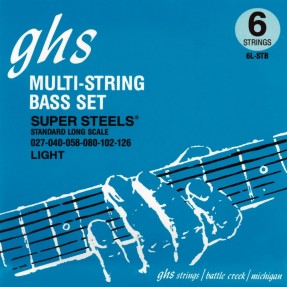 GHS Super Steels - 6L-STB - Bass String Set, 6-String, Medium Light, .027-.126, High C - 1