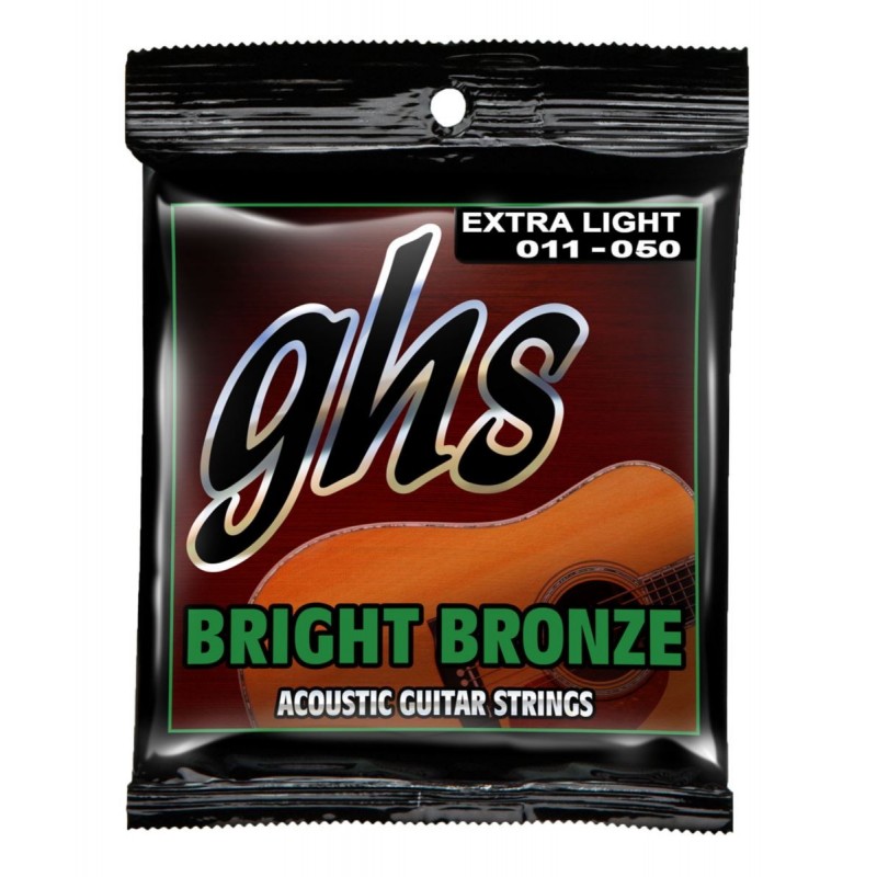 GHS Bright Bronze - BB20X - Acoustic Guitar String Set, 80/20 Bronze, Extra Light, .011-.050 - 1 GHS Bright Bronze - BB20X - Acoustic Guitar String Set, 80/20 Bronze, Extra Light, .011-.050 - 1