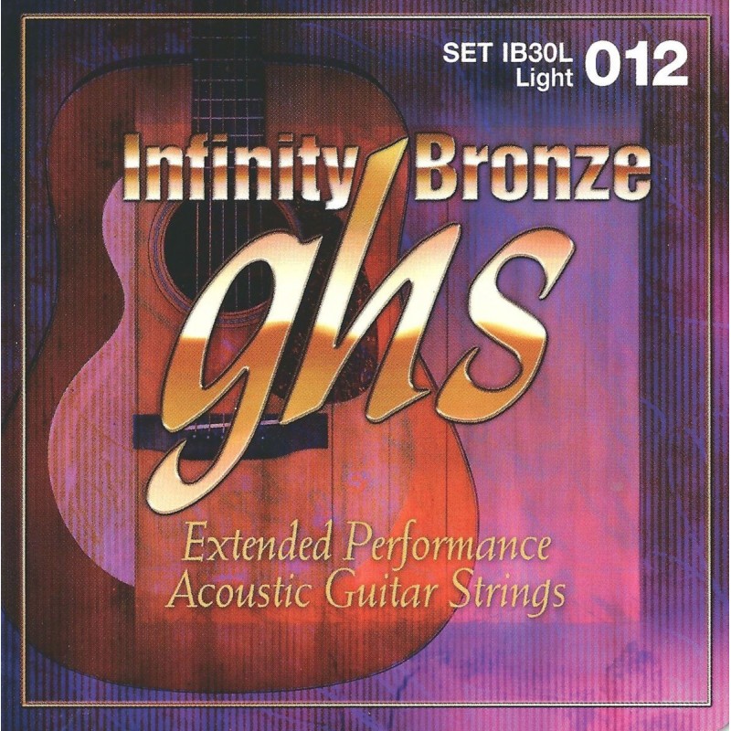 GHS Infinity Bronze - IB30L - Acoustic Guitar String Set, Light, .012-.054 - 1 GHS Infinity Bronze - IB30L - Acoustic Guitar String Set, Light, .012-.054 - 1