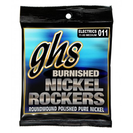 GHS Burnished Nickel Rockers - BNR-M - Electric Guitar String Set, Medium, .011-.050 - 1