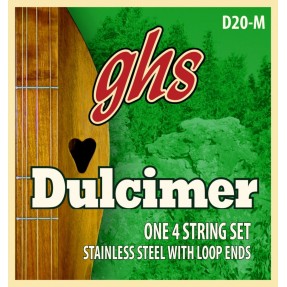 GHS D20-M - Dulcimer String Set, D-Mixolydian Tuning, Loop End - 1