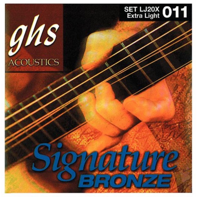 GHS Signature Bronze - LJ20X - Acoustic Guitar String Set, Extra Light, .011-.050 - 1 GHS Signature Bronze - LJ20X - Acoustic Guitar String Set, Extra Light, .011-.050 - 1