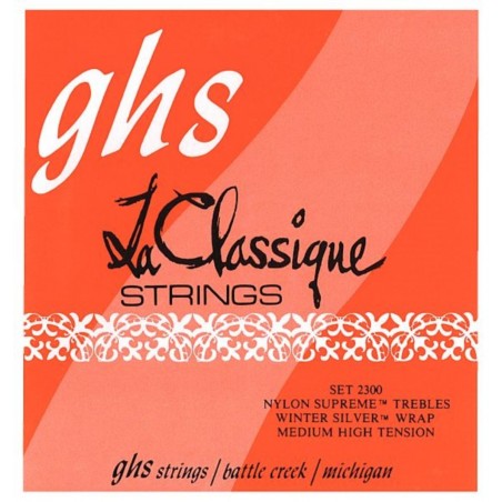 GHS La Classique - 2300 - Classical Guitar String Set, Tie-On, Medium High Tension - 1