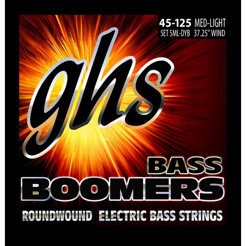 GHS Bass Boomers - Bass String Set, 5-String, Medium Light , .045-.125 - 1 GHS Bass Boomers - Bass String Set, 5-String, Medium Light , .045-.125 - 1