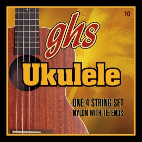 GHS Ukulele Nylon Tie-Ends - Ukulele String Set, Hawaiian D-Tuning, Clear Nylon - 1