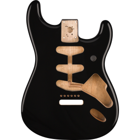 Fender Classic Series 60's Stratocaster SSS Alder Body Vintage Bridge Mount, Black - 1