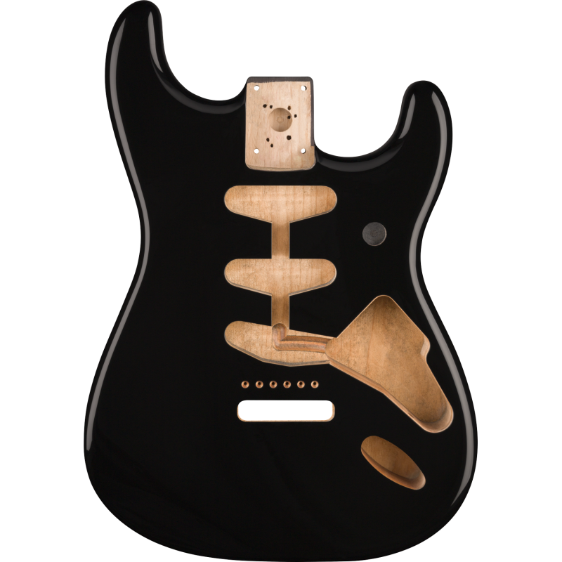 Fender Classic Series 60's Stratocaster SSS Alder Body Vintage Bridge Mount, Black - 1