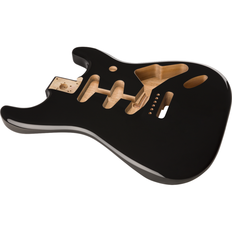 Fender Classic Series 60's Stratocaster SSS Alder Body Vintage Bridge Mount, Black - 2