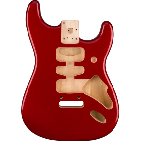 Fender Deluxe Series Stratocaster HSH Alder Body 2 Point Bridge Mount, Candy Apple Red - 1