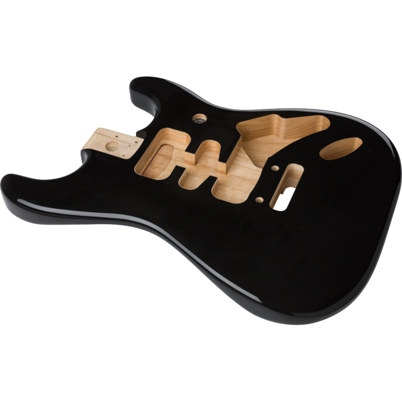 Fender Deluxe Series Stratocaster HSH Alder Body 2 Point Bridge Mount, Black - 2 Fender Deluxe Series Stratocaster HSH Alder Body 2 Point Bridge Mount, Black - 2