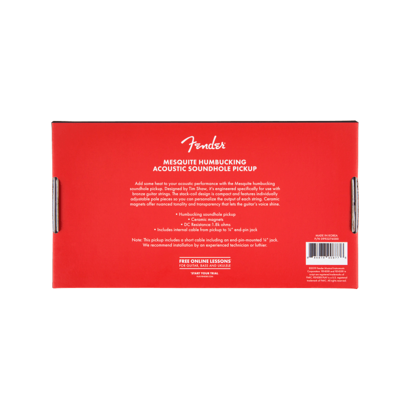 Fender Mesquite Humbucking Acoustic Soundhole Pickup - 7 Fender Mesquite Humbucking Acoustic Soundhole Pickup - 7