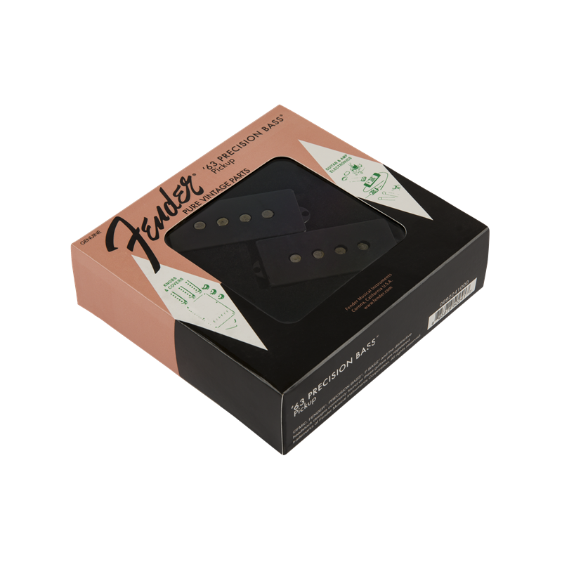 Fender Pure Vintage '63 Precision Bass Pickup, Black - 2 Fender Pure Vintage '63 Precision Bass Pickup, Black - 2