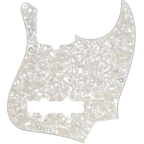 Fender Pickguard, Jazz Bass, White Pearloid, 10-Hole Mount, 4-Ply - 1