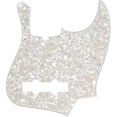 Fender Pickguard, Jazz Bass, White Pearloid, 10-Hole Mount, 4-Ply - 1