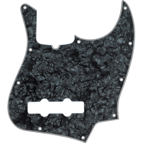 Fender Pickguard, Jazz Bass, 10-Hole Mount, Black Pearl, 4-Ply - 1