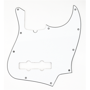 Fender Pickguard, Jazz Bass, 10-Hole Mount (with Truss Rod Notch), W/B/W, 3-Ply - 1