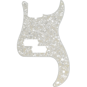 Fender Pickguard, Precision Bass 13-Hole Mount with Truss Rod Notch, White Pearl, 4-Ply - 1