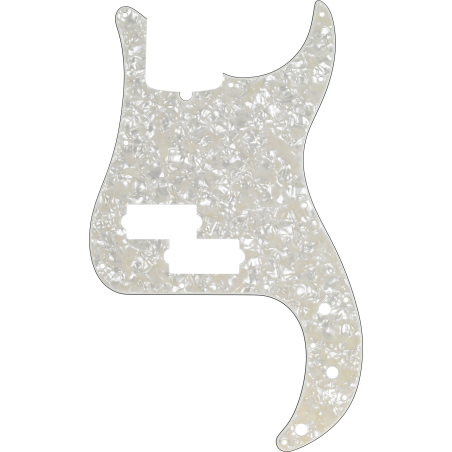 Fender Pickguard, Precision Bass 13-Hole Mount with Truss Rod Notch, White Pearl, 4-Ply - 1