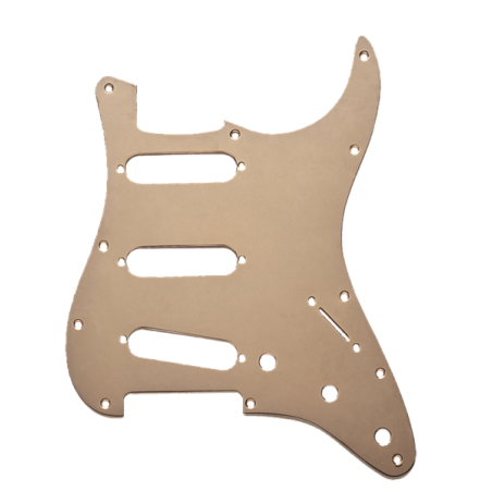 Fender Pickguard, Stratocaster S/S/S, 11-Hole Mount, Gold Anodized Aluminum, 1-Ply - 1