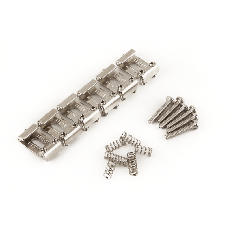 Fender Pure Vintage Stratocaster "Pat. Pend." Saddle Kit, Nickel-Plated - 1 Fender Pure Vintage Stratocaster "Pat. Pend." Saddle Kit, Nickel-Plated - 1
