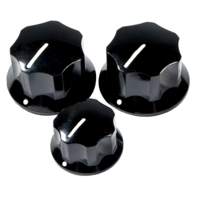 Fender Pure Vintage '60s Jazz Bass Knobs, (3), Black - 1
