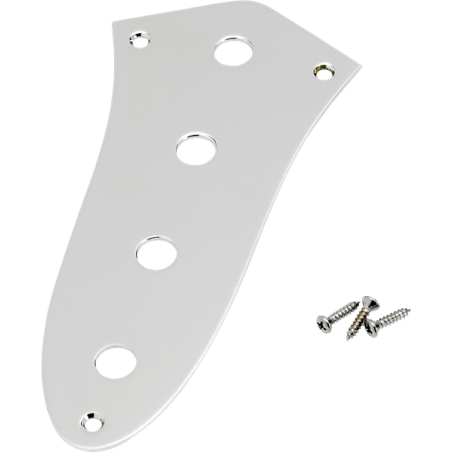 Fender Jazz Bass Control Plate, 4-Hole (Chrome) - 1