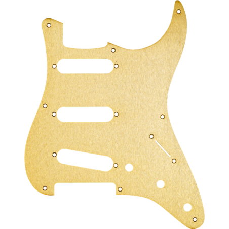 Fender Pickguard, Stratocaster S/S/S, 8-Hole Mount, Gold Anodized Aluminum, 1-Ply - 1