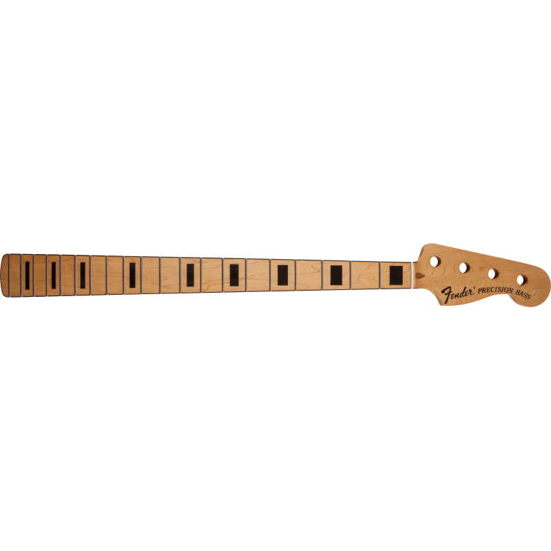 Fender Classic Series 70's Precision Bass Neck, 20 Medium Jumbo Frets, Block Inlay, Maple - 1