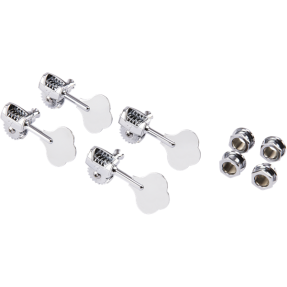 Fender Deluxe Bass Tuners with Fluted-Shafts (4), Chrome - 1