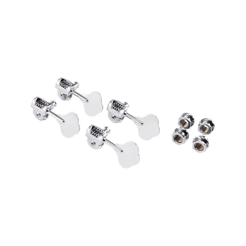 Fender Deluxe Bass Tuners with Fluted-Shafts (4), Chrome - 1 Fender Deluxe Bass Tuners with Fluted-Shafts (4), Chrome - 1