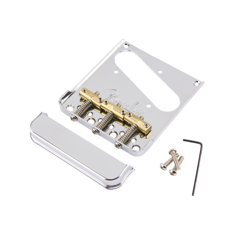 Fender 3-Saddle American Pro Telecaster Bridge Assembly, Chrome - 1 Fender 3-Saddle American Pro Telecaster Bridge Assembly, Chrome - 1