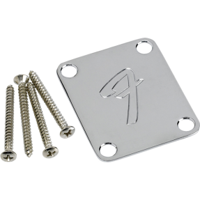 Fender 4-Bolt Vintage-Style Neck Plate "F" (Chrome) - 1