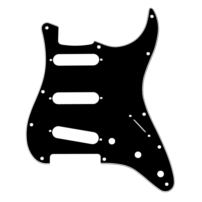 Fender Pickguard, Stratocaster S/S/S, 11-Hole Mount, B/W/B, 3-Ply - 1