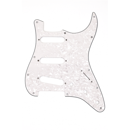 Fender Pickguard, Stratocaster S/S/S, 11-Hole Mount, White Pearl, 4-Ply - 1