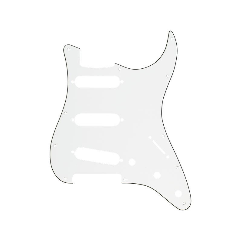 Fender Pickguard, Stratocaster S/S/S, 11-Hole Mount, Parchment P/B/P, 3-Ply - 1