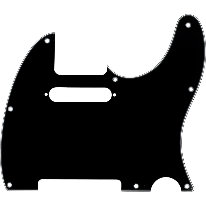 Fender Pickguard, Telecaster, 8-Hole Mount, Black, 3-Ply - 1